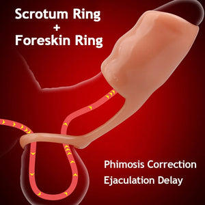 Male Reusable Penis Extender Penis Sleeve Cock Ring