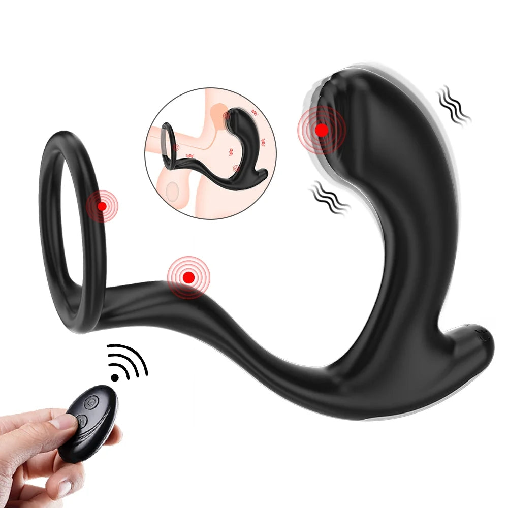 Greedy Finger Male Vibrating Clip Prostate Massager With Cock Ring   ZhenDuo Sex Shop