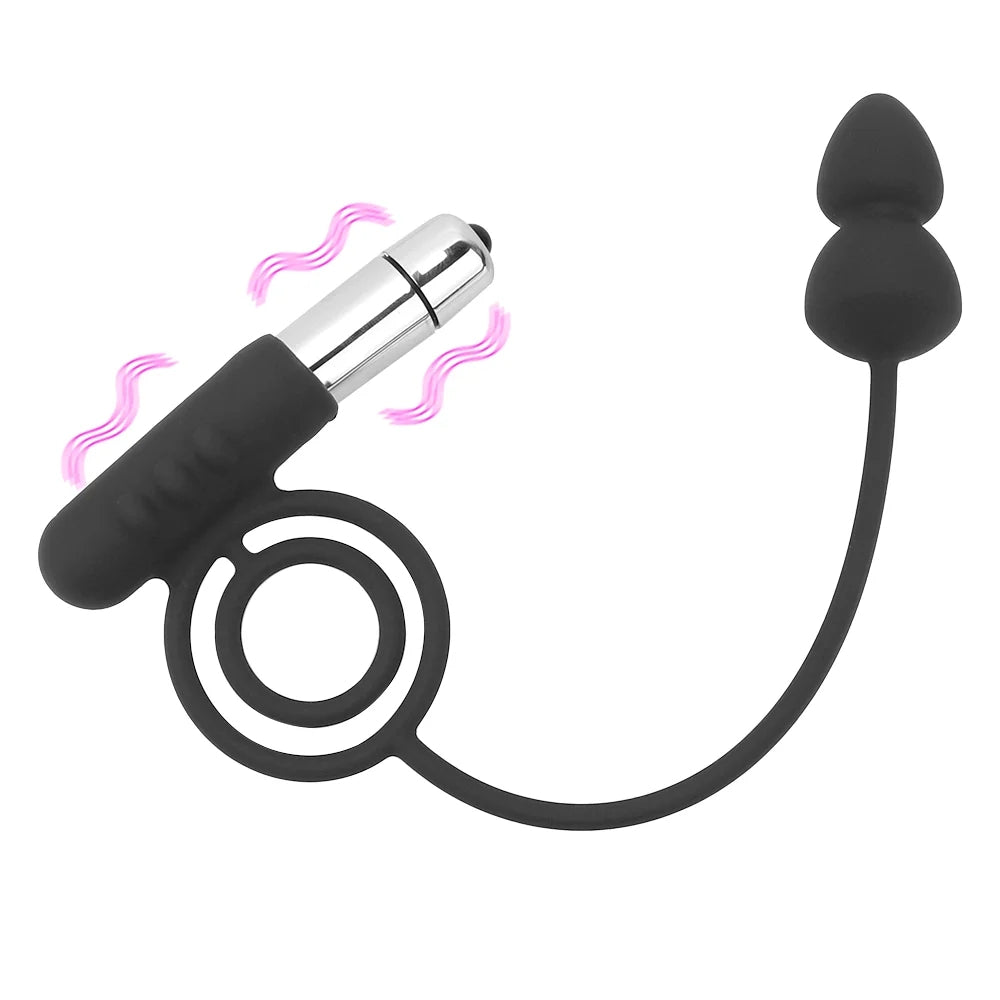 Anal Plug With Penis Rings Pull Beads Cock Rings Butt Plug Prostate Ma ZhenDuo Sex Shop Anal Plug With Penis Rings Pull Beads Cock Rings Butt Plug Prostate Ma ZhenDuo Sex Shop