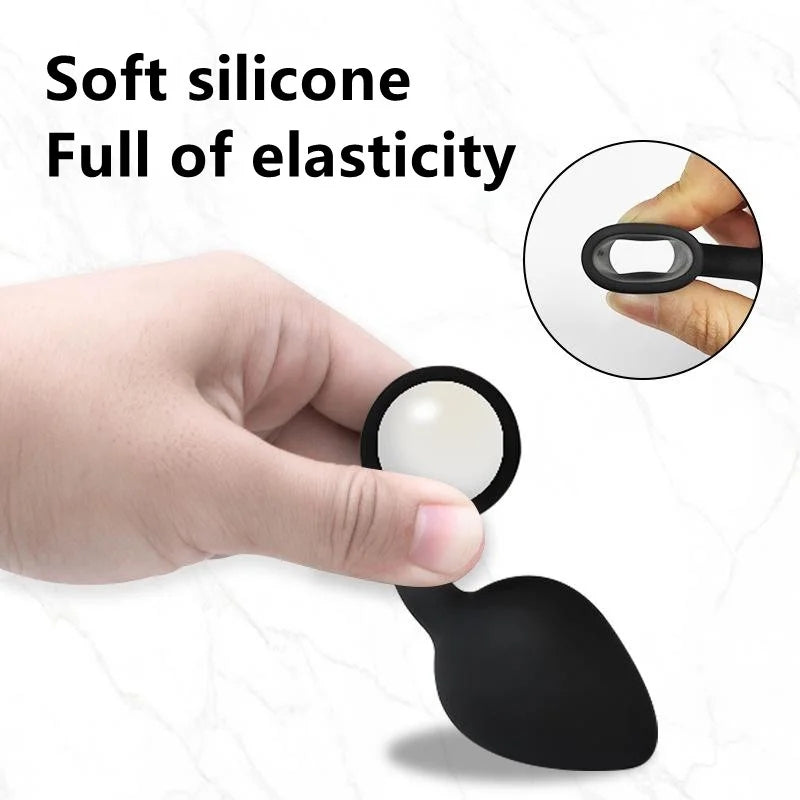 Silicone Anal Plug with Vibrating Bullets