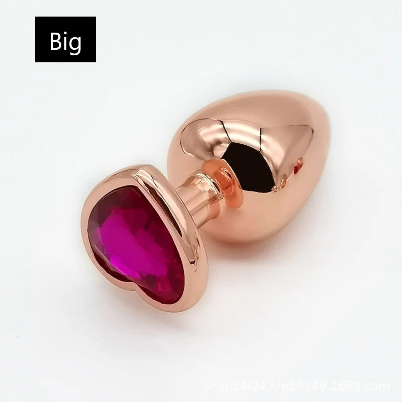 Heart-shaped Metal Butt Plug Anal Toys