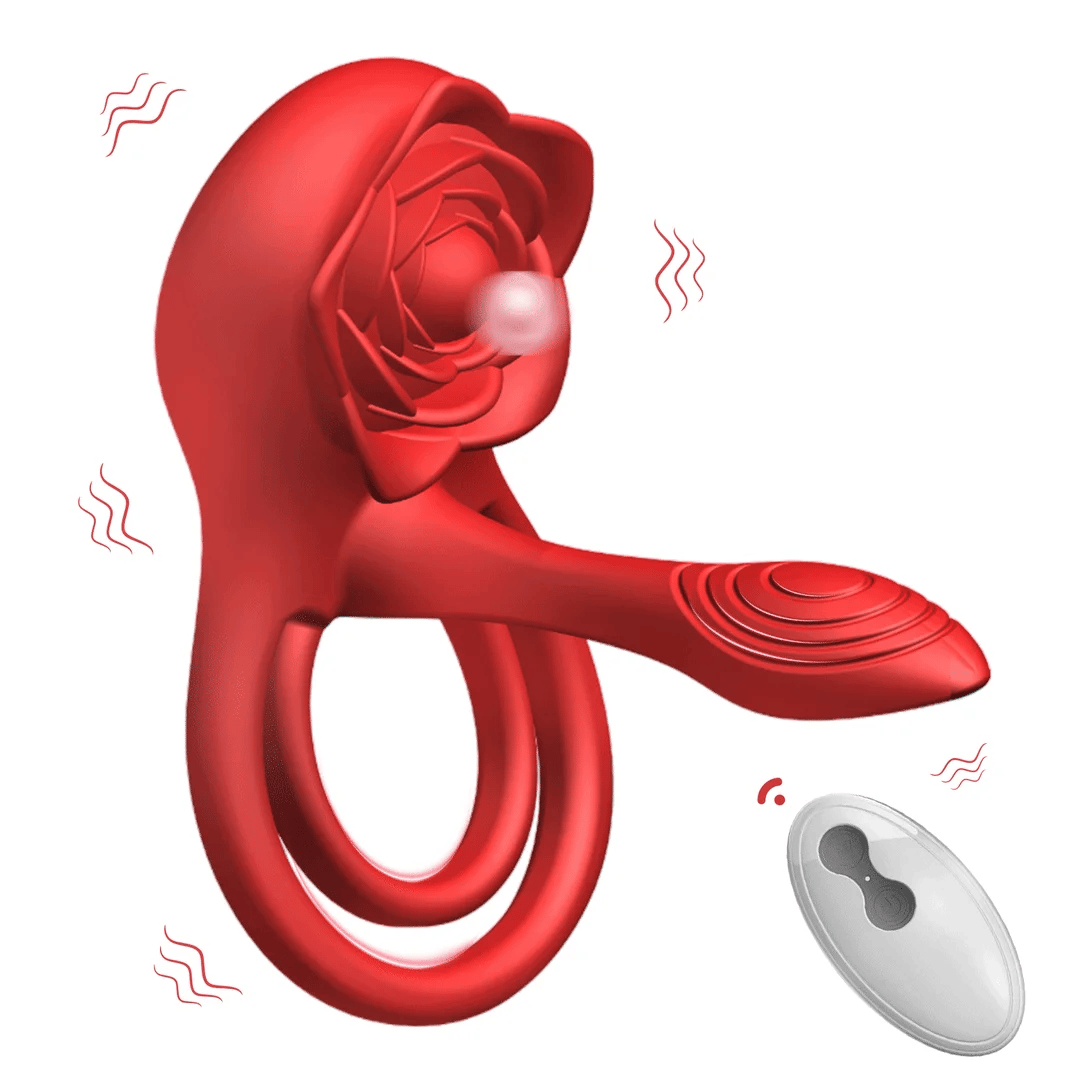 Rose Shackle Remote Control Dual-motor Vibration Penis Ring For Couple –  ZhenDuo Sex Shop