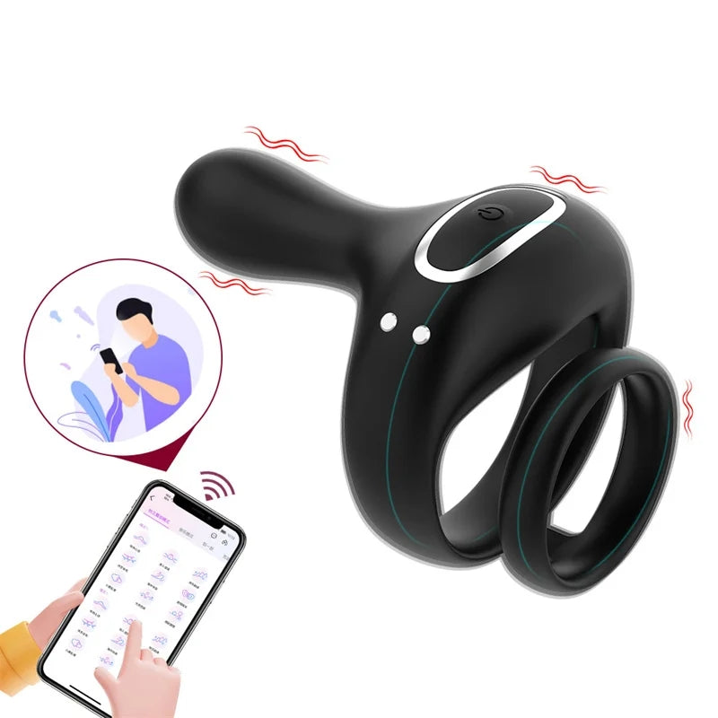 App Remote Control Dual Cock Penis Rings Delay Ejaculation Penis Vibra ZhenDuo Sex Shop App Remote Control Dual Cock Penis Rings Delay Ejaculation Penis Vibra ZhenDuo Sex Shop