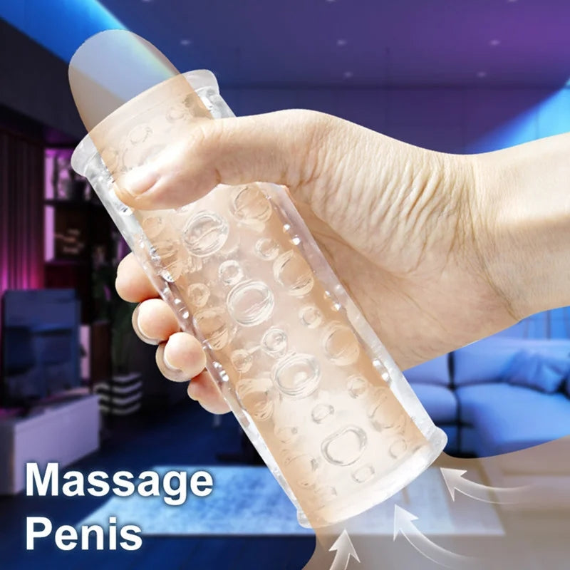 Clear Textured Super Stretchable Male Stroker Penis Massager ZhenDuo Sex Shop Clear Textured Super Stretchable Male Stroker Penis Massager ZhenDuo Sex Shop
