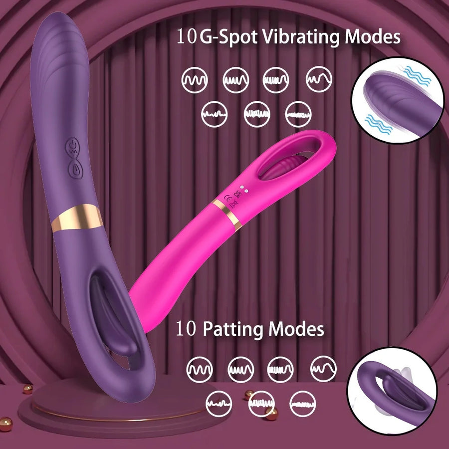 Lisa Flicker Double Headed Patting & Vibrating G-spot Vibrator