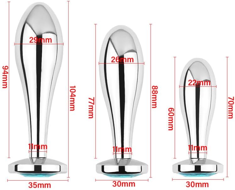 Premium Metal Silver Butt Plug Trainer Kit Anal Expanding Adult Toy for Men Women