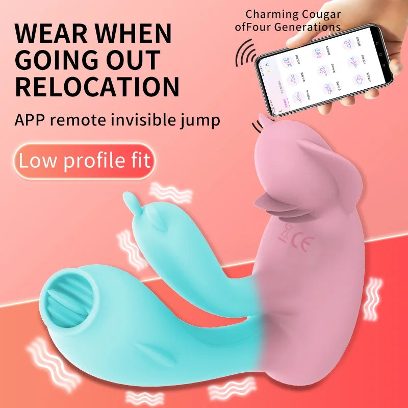 App Remote Control Tongue-licking Invisible G-spot Vibrator & Anal Vibrator $60.99