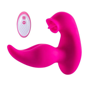 Remote Control Double Tongue Licking Wearable Anal Vibrator