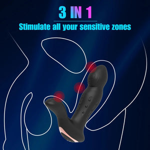 Pearls Pleasure 3-in-1 Wiggling Thrusting And Vibrating Remote Control Prostate Massager