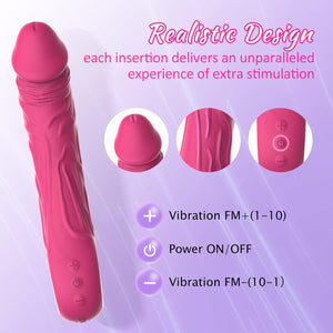 Realistic Waterproof Powerful Dildo Vibrator Clitoris G Spot Anal Stimulator with 10 Powerful Vibration Mode