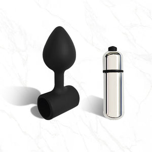 Silicone Anal Plug with Vibrating Bullets