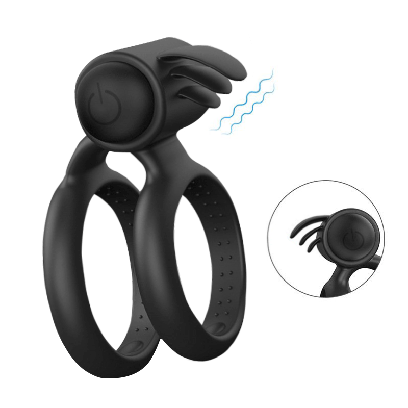 Vibrating Cock Ring with Double Ring  ZhenDuo Sex Shop