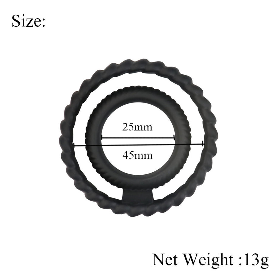 Silicone Dual Penis Ring, Premium Stretchy Longer Harder Stronger Erection Cock Ring Better Sex Erection Enhancing and Orgasm