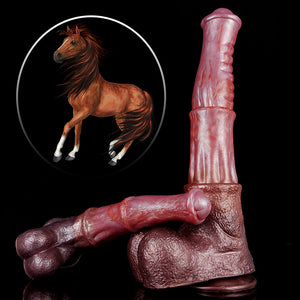 FAAK Silicone Long Horse Dildo With Suction Cup Size 35cm 24.5cm-ZhenDuo Sex Shop-ZhenDuo Sex Shop