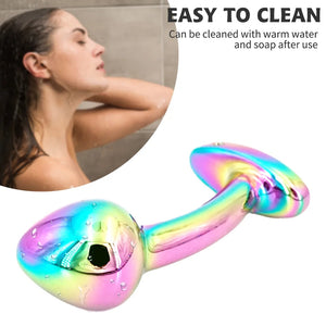 Colorful Temperature Play Aluminum Alloy Butt Plug Prostate Massager