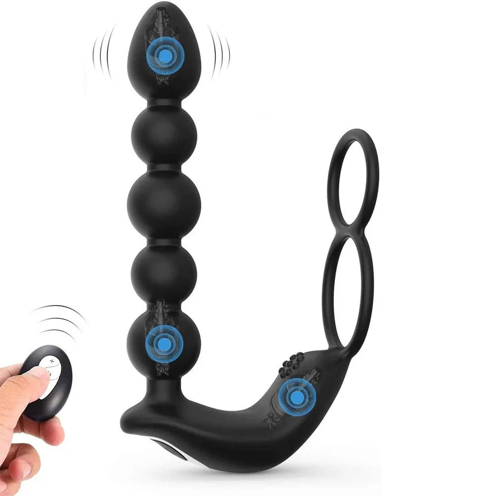 Butt Plug Anal Sex Toys with Penis Ring & Anal Bead Rechargeable Vibra ZhenDuo Sex Shop Butt Plug Anal Sex Toys with Penis Ring & Anal Bead Rechargeable Vibra ZhenDuo Sex Shop