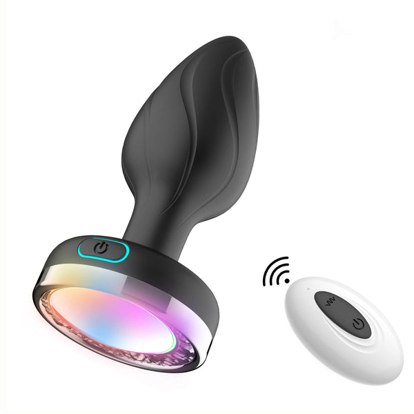 10 Vibration Modes Anal Plug Luminous Color Remote Control Butt Plug-ZhenDuo Sex Shop-moon-ZhenDuo Sex Shop