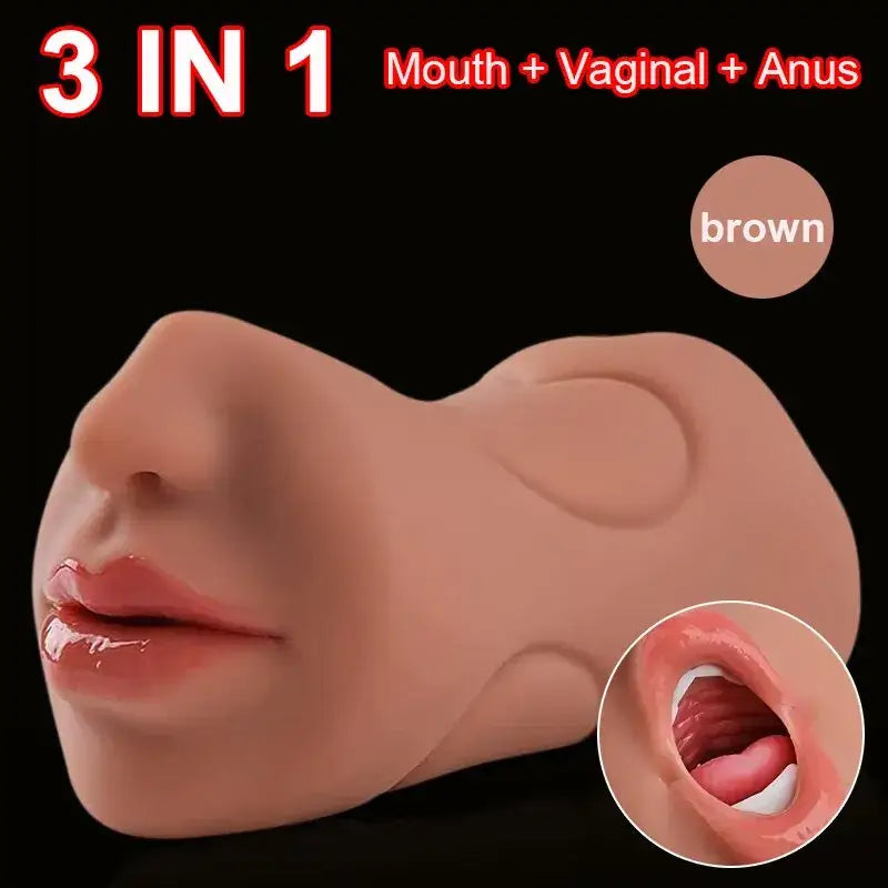 3 IN 1 Sex Toys Masturbation For Men Deep Throat Artificial Real Pussy Oral Male Masturbator Blowjob-ZhenDuo Sex Shop-ZhenDuo Sex Shop