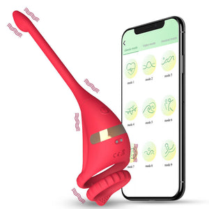 Dragon Knight Mobile Phone Remote Control Thrust Prostate Stimulator Testicle Massager Cockring-ZhenDuo Sex Shop-app control-red-ZhenDuo Sex Shop