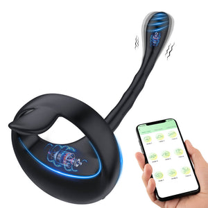 APP Bluetooth Prostate Vibrator Testicle Massage Penis Ring Sex Toy for Men-ZhenDuo Sex Shop-app control-ZhenDuo Sex Shop