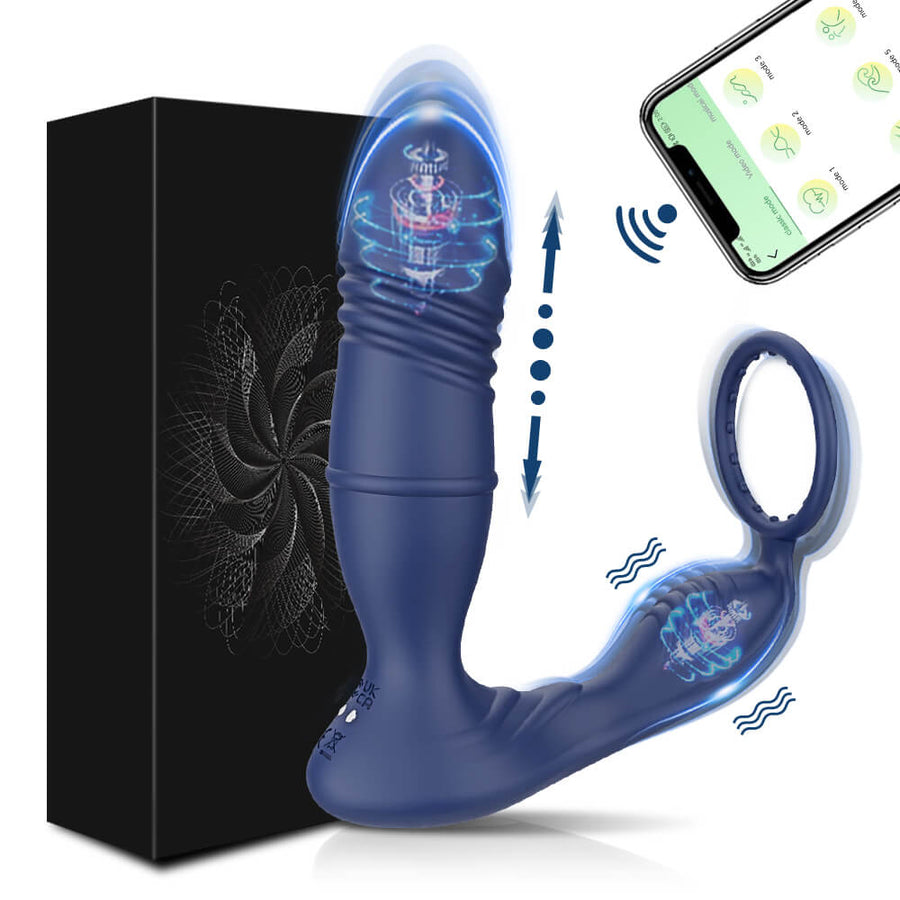 Wireless Remote Vibrating Thrusting Prostate Massager Stimulator Bluetooth APP for Men Gay-ZhenDuo Sex Shop-black-ZhenDuo Sex Shop