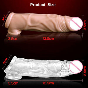 Soft TPE Cock Penis Enlargement Sleeve Extender Reusable Condoms-ZhenDuo Sex Shop