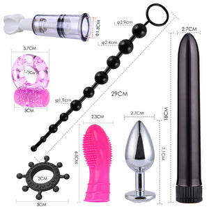 BDSM Kits Adults Sex Toys For Women Men Handcuffs Nipple Clamps Whip Spanking Sex Metal Anal Plug Vibrator Butt Bdsm Bondage Set-bdsm-ZhenDuo Sex Shop-ZhenDuo Sex Shop