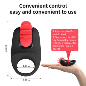 Otouch 12 Kiss Vibrating Penis Ring with Oral Licking Tongue-penis ring-ZhenDuo Sex Shop-ZhenDuo Sex Shop