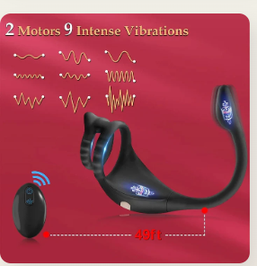 Dragon Knight – App/Remote Control Double Penis Ring Scrotal Sleeve With Anal Plug