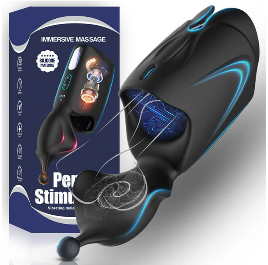 Discover Ultimate Pleasure with the 10 Vibrating Male Masturbator Penis Stimulator Dual Motor