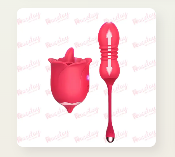 Discover Dual Delights with the Remote Control Tongue Licking Rosebud Vibrating Egg Set