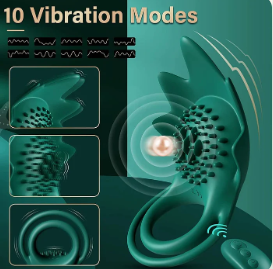 10 Frequency Vibrating Cock Ring Sex Toy for Couples.