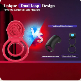 Hgod Vibrating Penis Ring with Rose Clitoral Stimulator