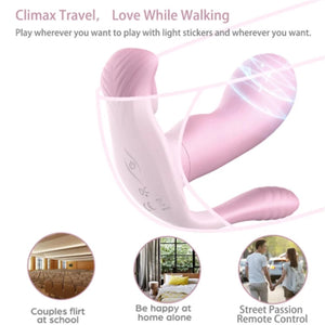 Remote Control Wearable Tongue Licking Double Penetration Vibrator