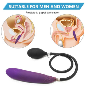 Inflatable Anal Plug Expander Butt Plug Dilator Penis Dildos G Spot Stimulator Prostate Massager