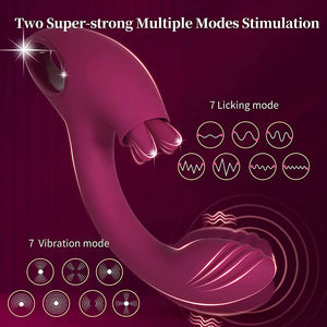 2-in-1 Rotating Tongue Stimulator & G-spot Vibrator