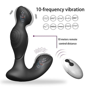 Wireless Remote Control 10 Frequency Dual Vibration Prostate Massager
