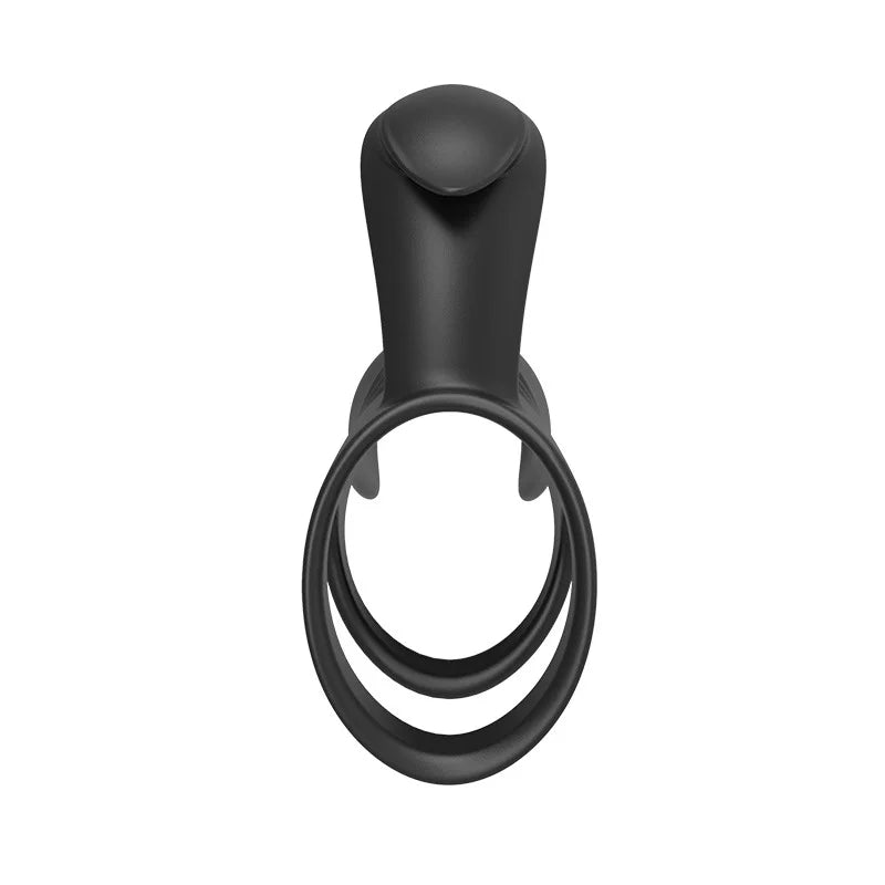 Adjustable Silicone Vibrating Cock Ring in Black, Clitoral G-spot Stimulator