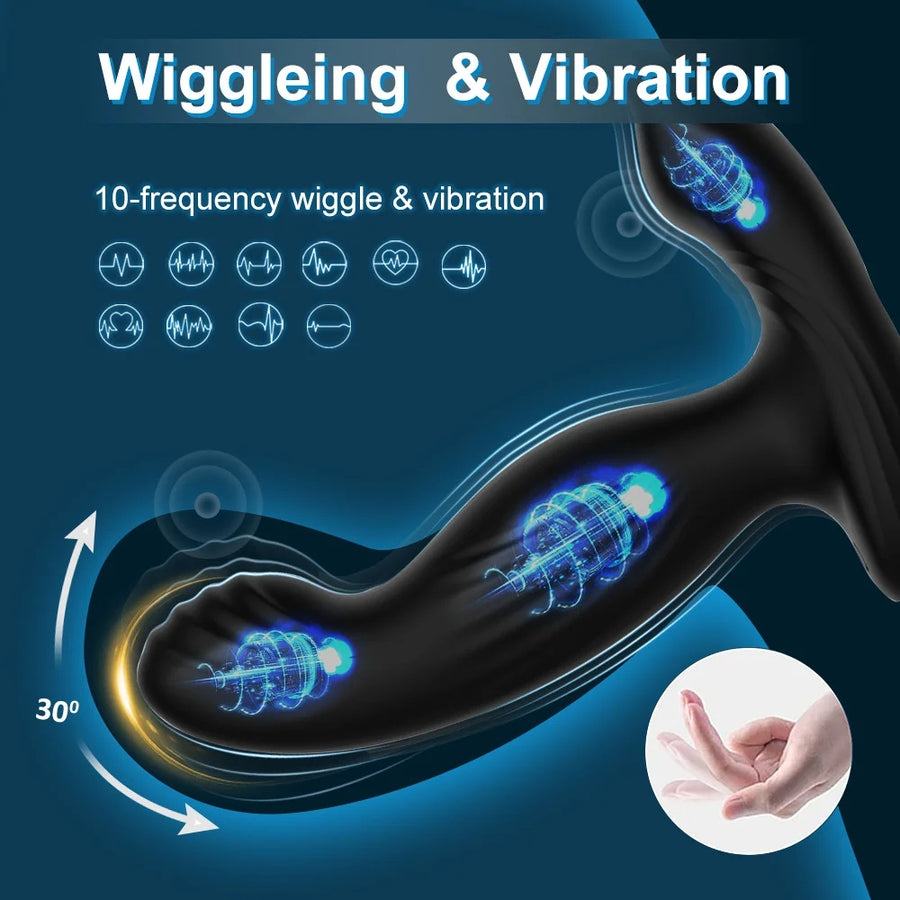 Warrior - Heating Wiggling Vibration Prostate Massager With Double Rings