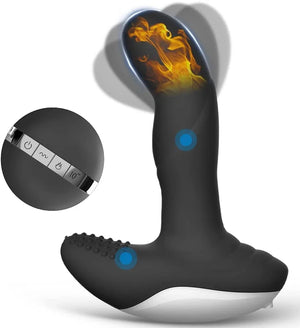 Wiggle-Motion Dual Motors Vibrating Anal Vibrator for Men with Remote Control Heating Anal Vibrators Butt Plug Prostate Massager Stimulator