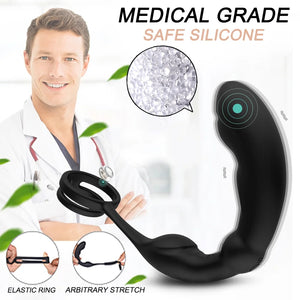 Anal Plug Vibrator Prostate Massager Masturbators With Double Ring