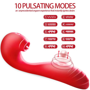 Red Velet - 3 In 1 Tongue Licking Tapping Panty Vibrator