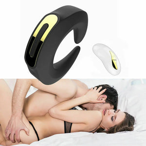 Fun Massage Vibration Cock Ring Lock Delay Ring