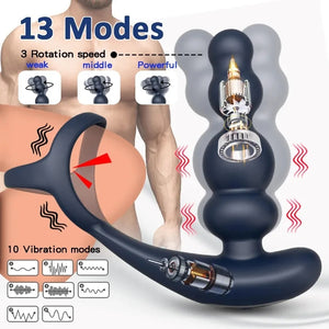 Wireless Remote Control 360° Rotating Vibrating Prostate Massager