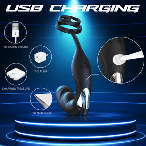 9 Speed Vibrating Prostate Massager Delayed Ejaculation Ring Anal Plug Vibrator With Remote Control