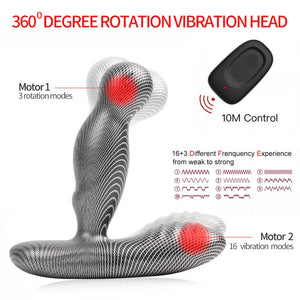 Wireless Remote Control Rotating Anal Vibrator Male Prostate Massager
