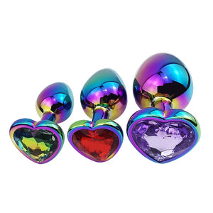 3 Sizes Colorful Heart-shaped Anal Plug