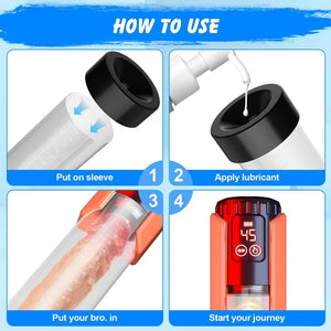 Lcd Display 5 Suction Modes Waterproof Penis Pump