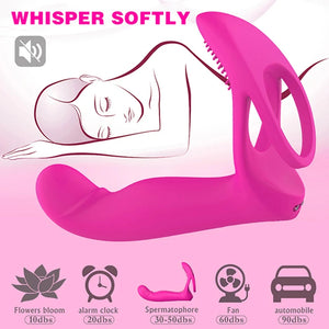 Remote Control Vibrating Strap on with Penis Rings for Couples