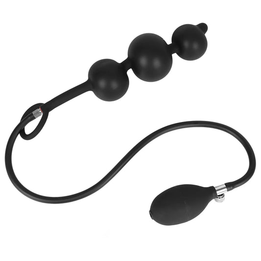 Inflatable 3 Balls Beads Anal Butt Plug Expander
